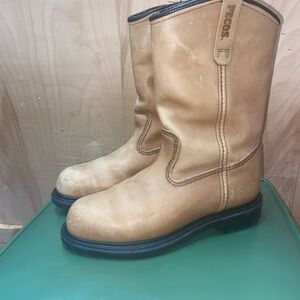 Vintage Pecos Red Wings Leather Pull on  Work/ Cowboy  Boots